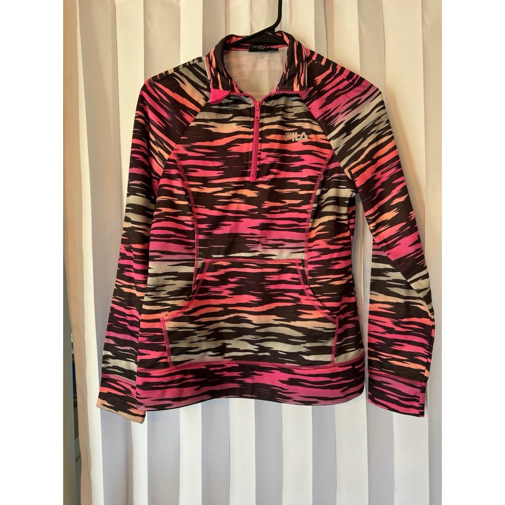 Fila Sport Women's Size Small 1/4 Zip Mock Neck Running Pullover Colorful